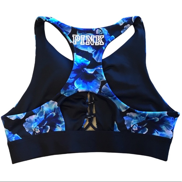 PINK Victoria’s Secret Floral Tie Up Keyhole Bikini Top Medium - Picture 5 of 7